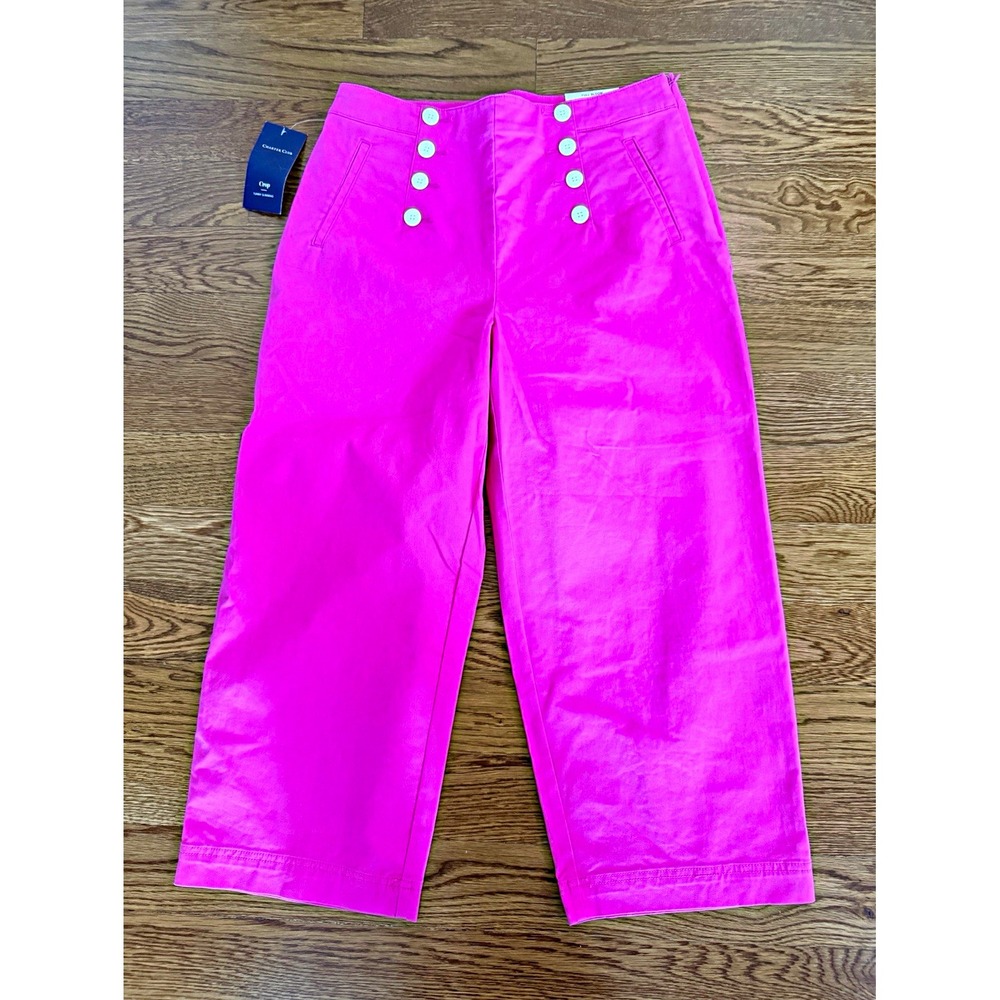 Charter Club Women's Cropped Straight Leg Pants Pink Size 12